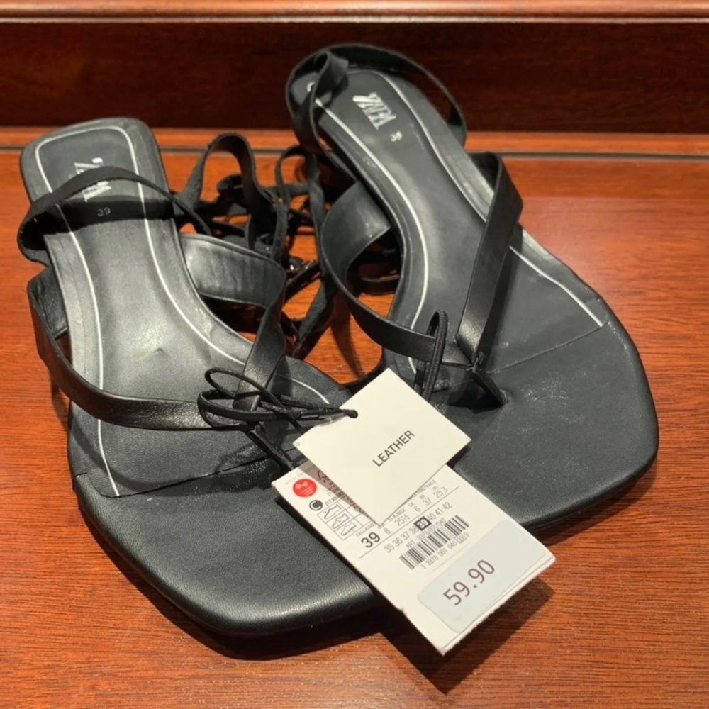 Zara Strapped Leather Sandals